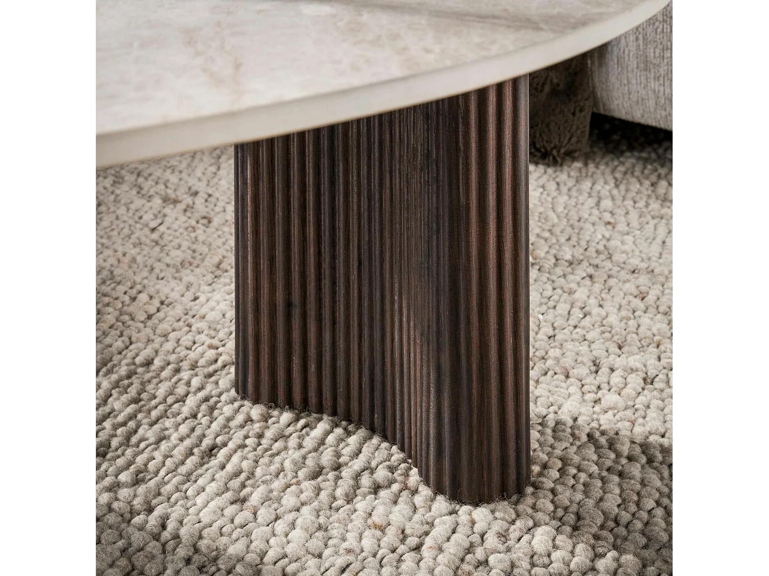 Table basse gigogne céramique 3D pieds foncés (x2) MAHAL