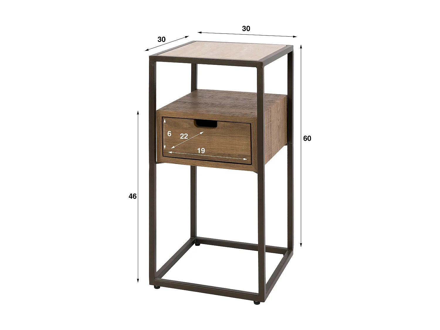 Petite table de chevet céramique 1 tiroir ASCOLI