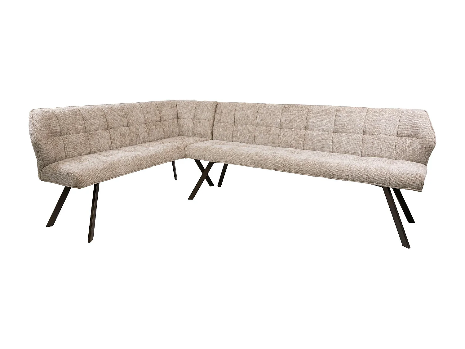 Banc de table tissu doux sable, angle gauche MELBOURNE