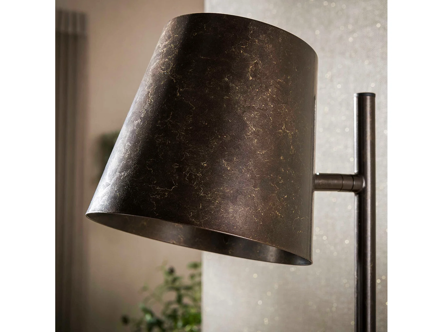 Lampadaire réglable métal brun 1 abat-jour NIAGARA