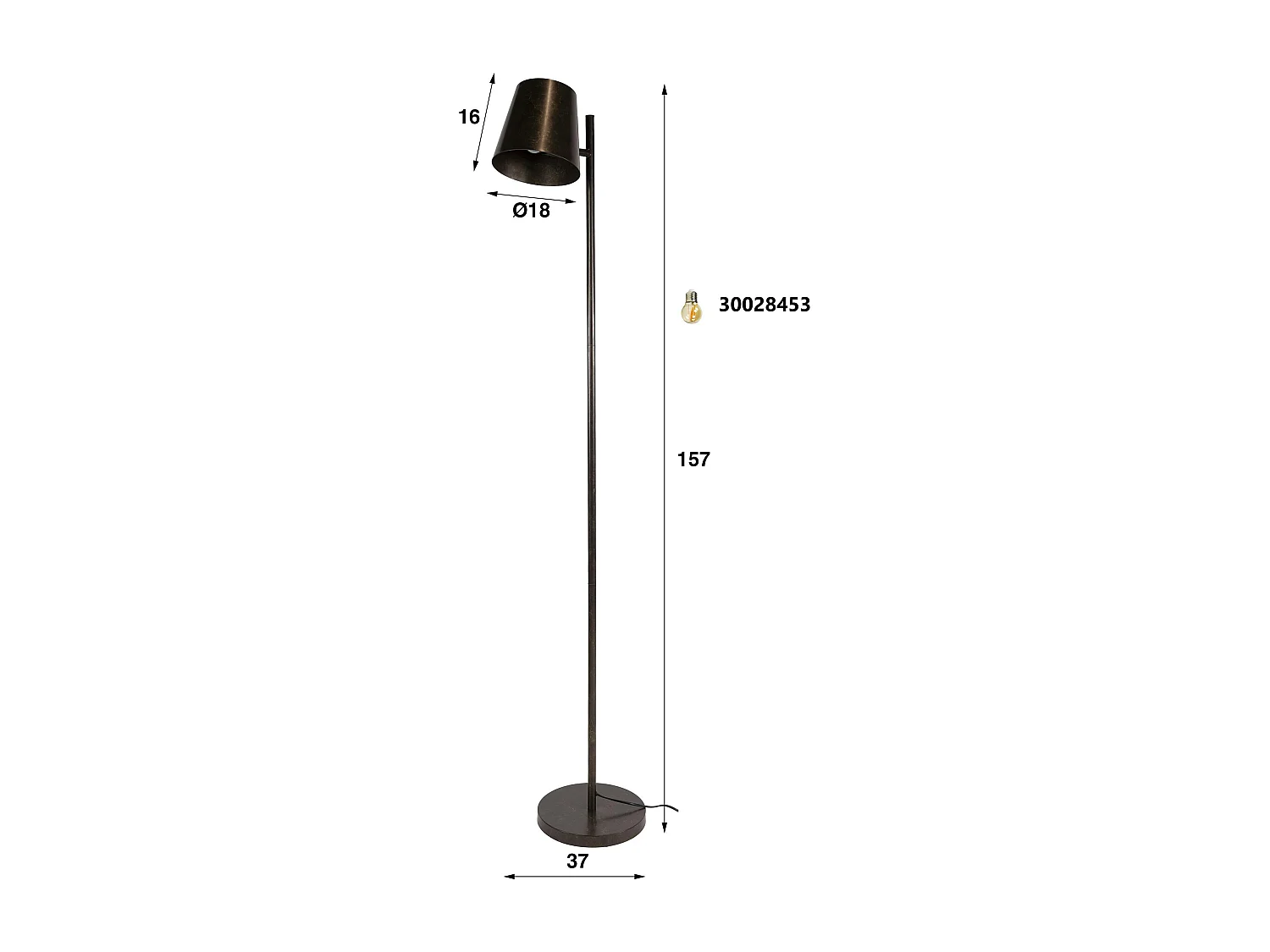 Lampadaire réglable métal brun 1 abat-jour NIAGARA