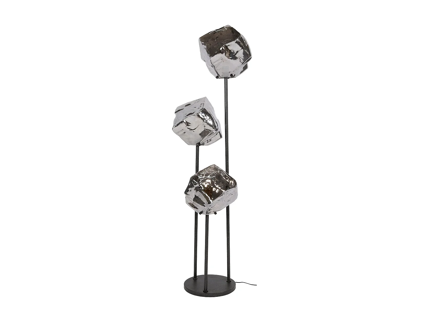 Lampadaire design verre chromé 3 blocs NIAGARA