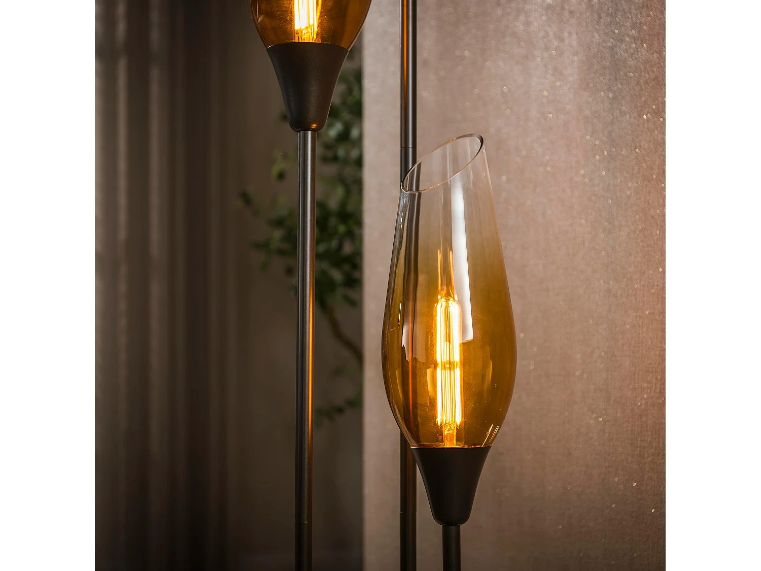 Lampadaire verre fumé métal 3 abat-jour NIAGARA