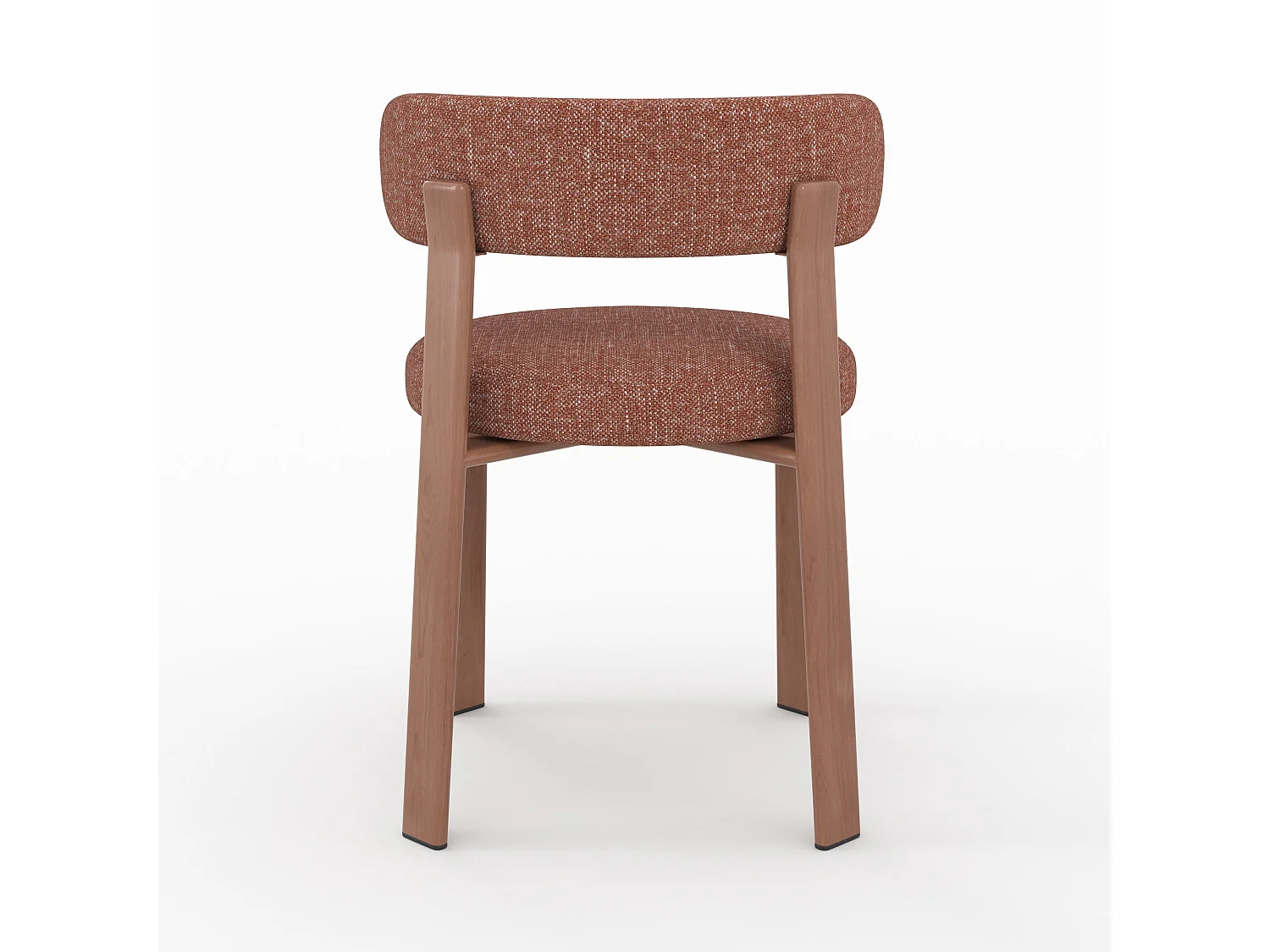 Lote de 2 sillas de tela texturizada marrón canela, patas de metal - Aura