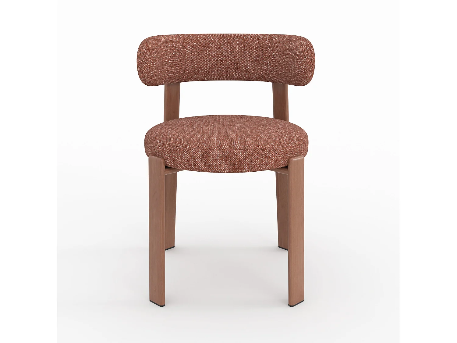 Lote de 2 sillas de tela texturizada marrón canela, patas de metal - Aura