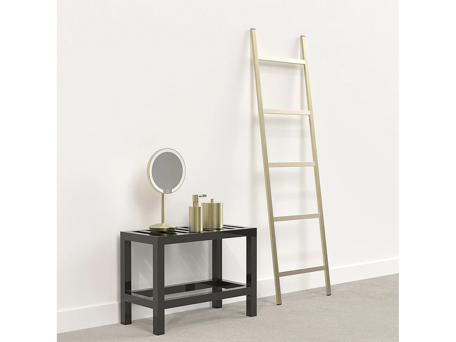 Banc salle de bain inox noir mat - Plazza