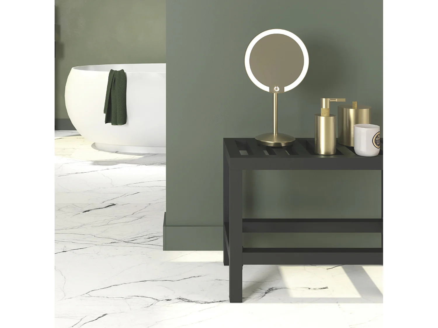 Banc salle de bain inox noir mat - Plazza