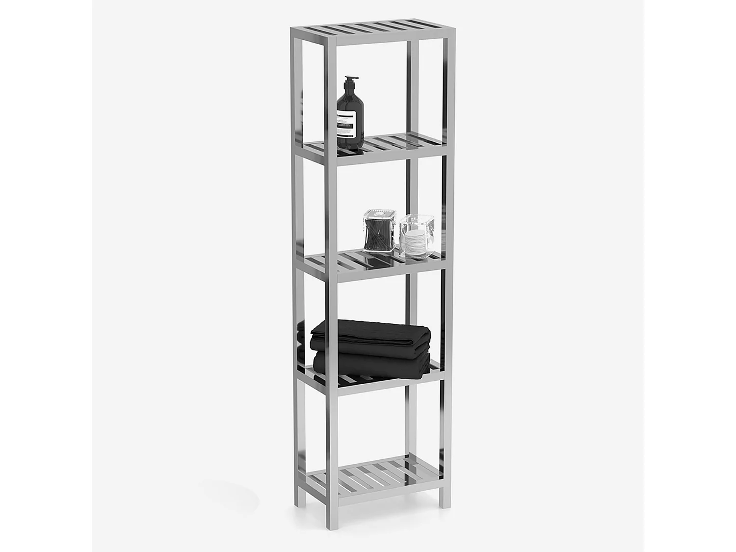 Etagère colonne de salle de bain inox 5 niveaux - Plazza - BATHBAZAAR