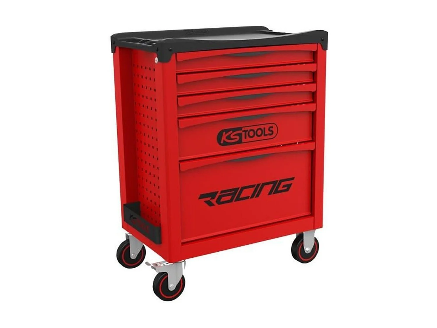 Servante d'atelier KS Tools RACING 5 tiroirs en acier rouge et noir