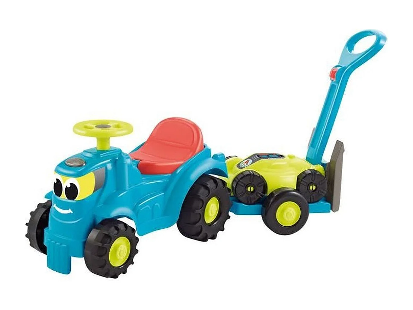 Tracteur porteur Ecoiffier avec remorque tondeuse