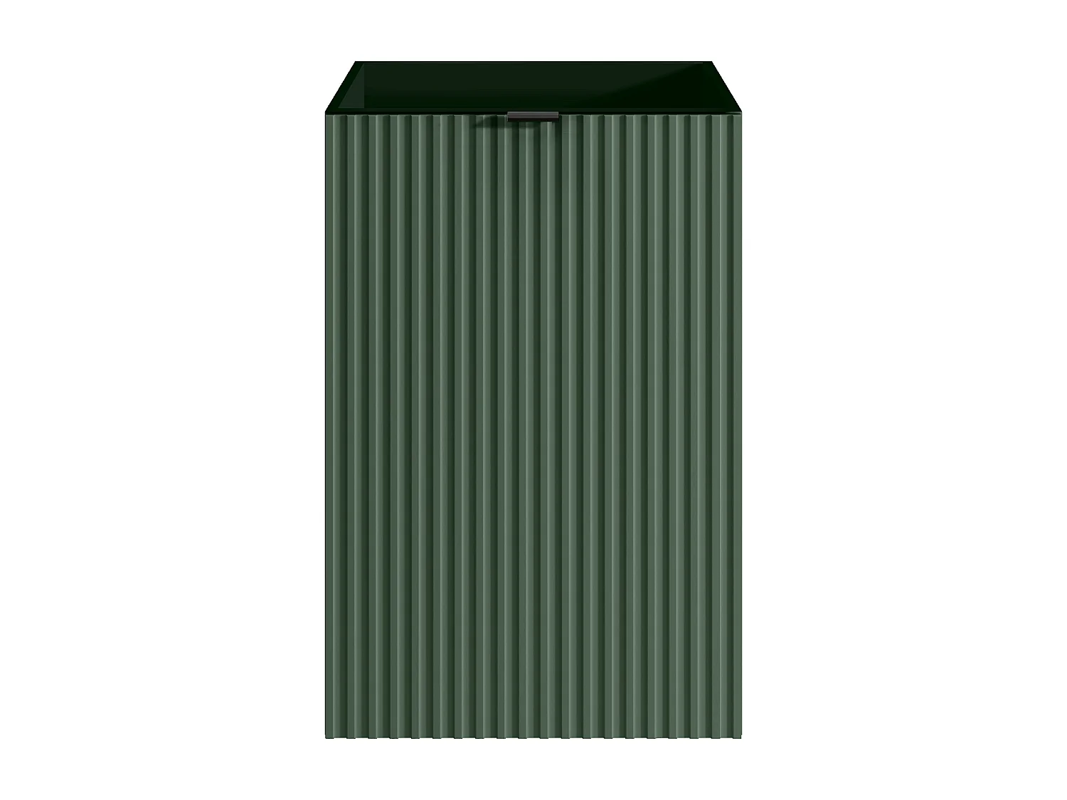 Meuble pour lave main strié porte réversible vert - H60 x L40 x P22 - VAHIRA