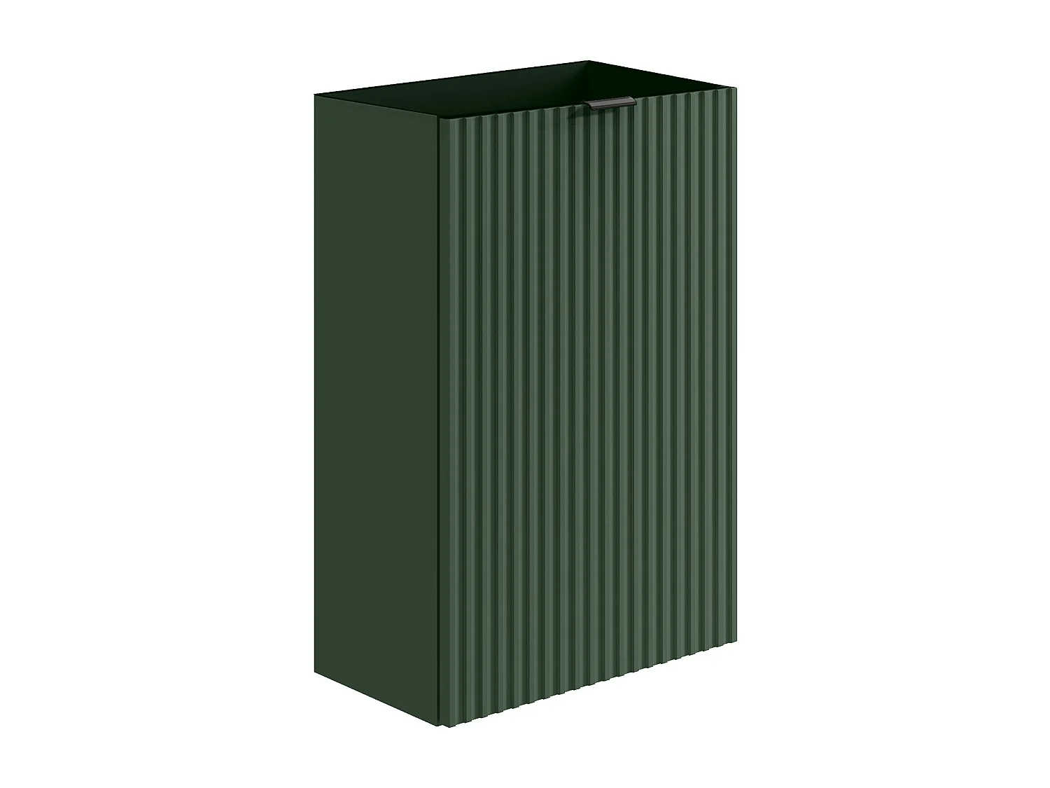 Meuble pour lave main strié porte réversible vert - H60 x L40 x P22 - VAHIRA