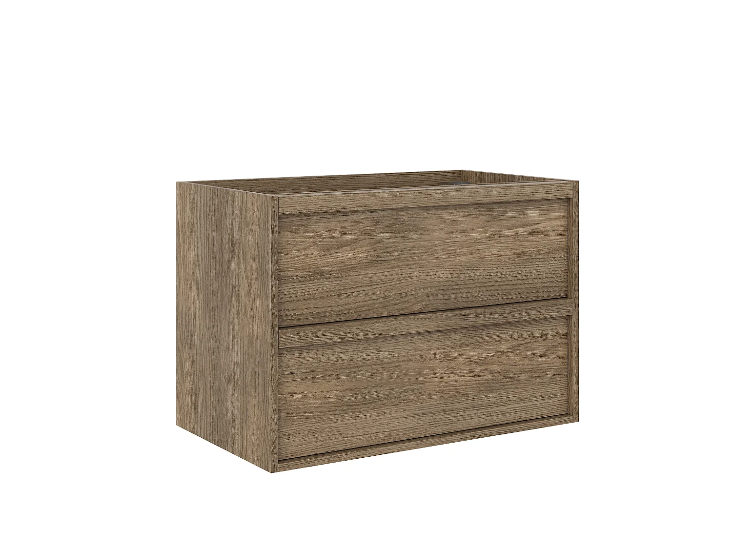 Meuble sous vasque suspendu - Naturel foncé - 80 cm - UBRILA
