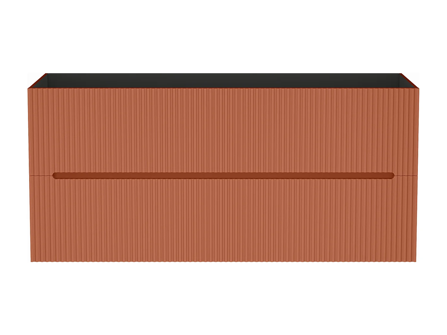 Meuble sous vasque suspendu strié terracotta - 120 cm - PAVANI