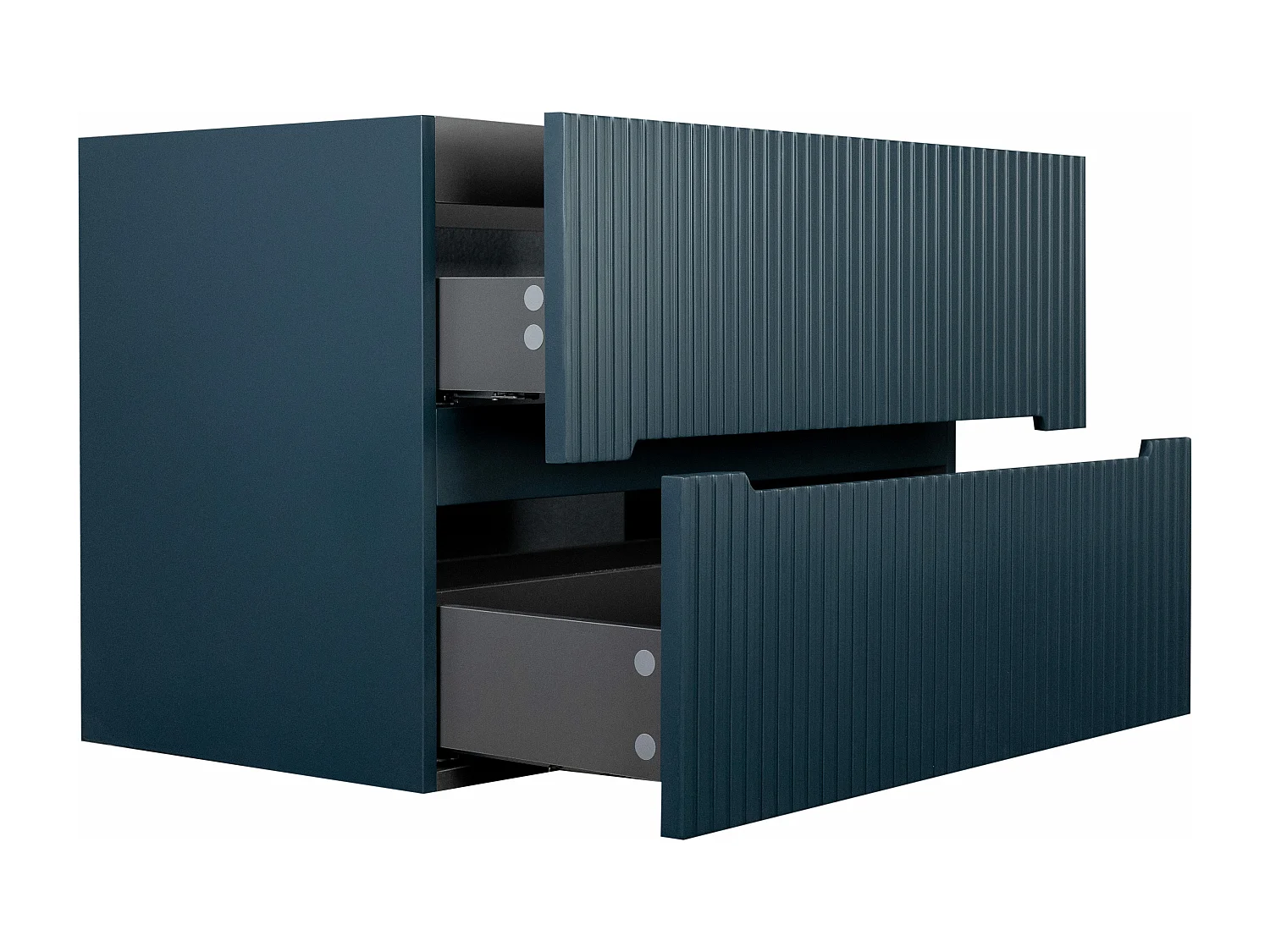 Meuble sous vasque suspendu strié bleu - 80 cm - PAVANI