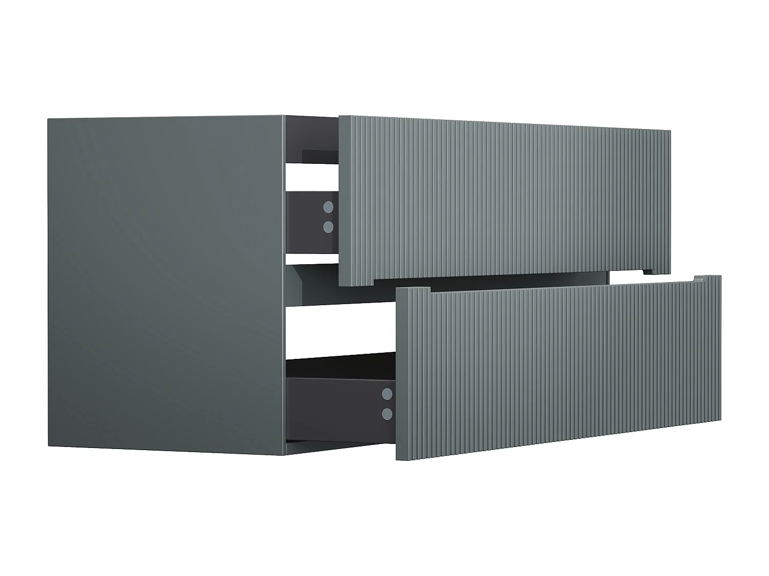 Meuble sous vasque suspendu strié gris - 120 cm - PAVANI