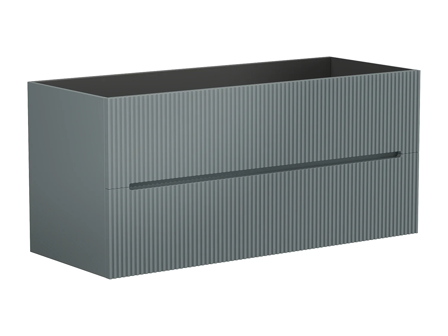 Meuble sous vasque suspendu strié gris - 120 cm - PAVANI