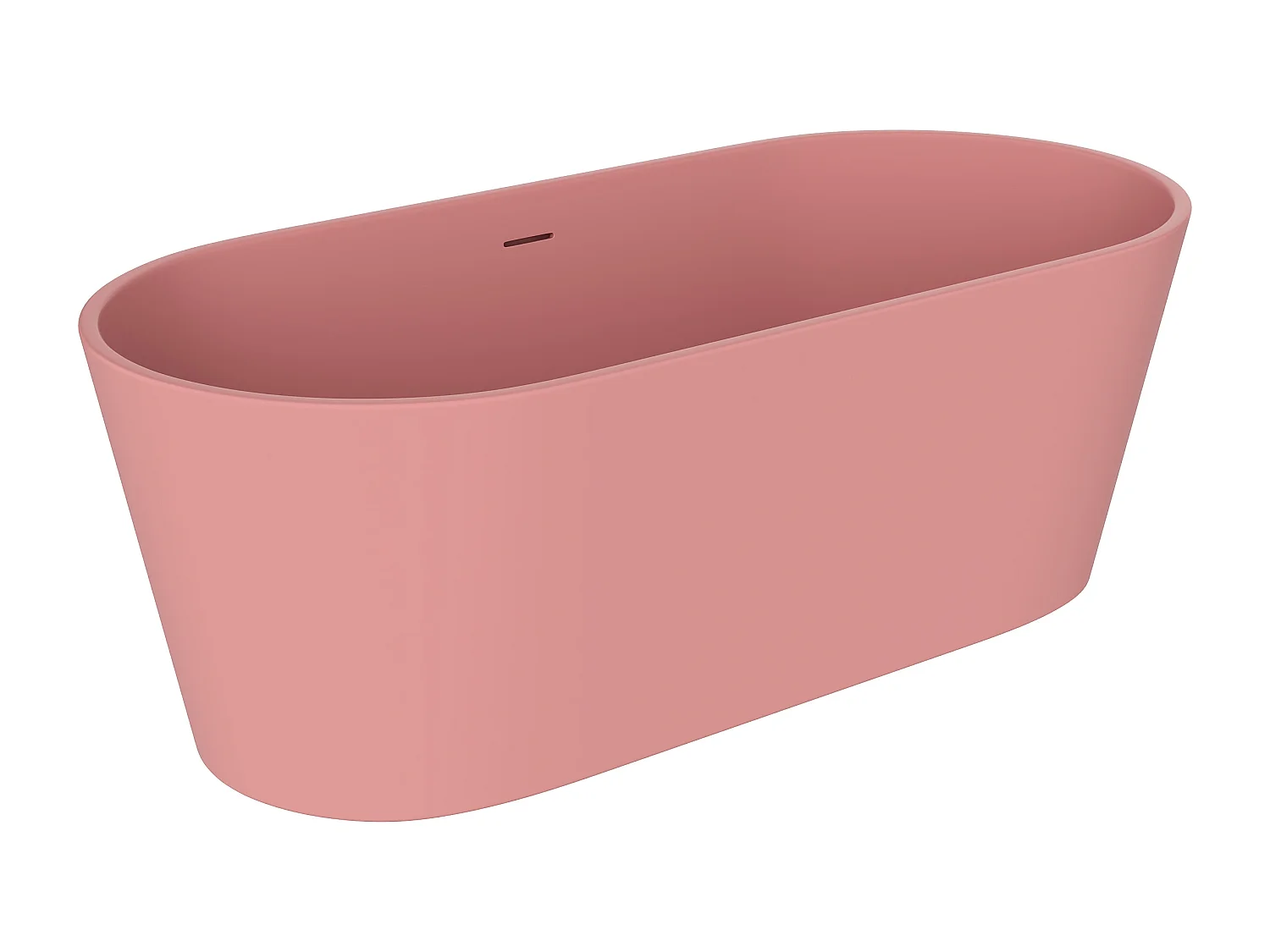 Baignoire îlot ovale - 159 x 74 x 56 cm - Acrylique - Rose mat - 255 L - LUZECA