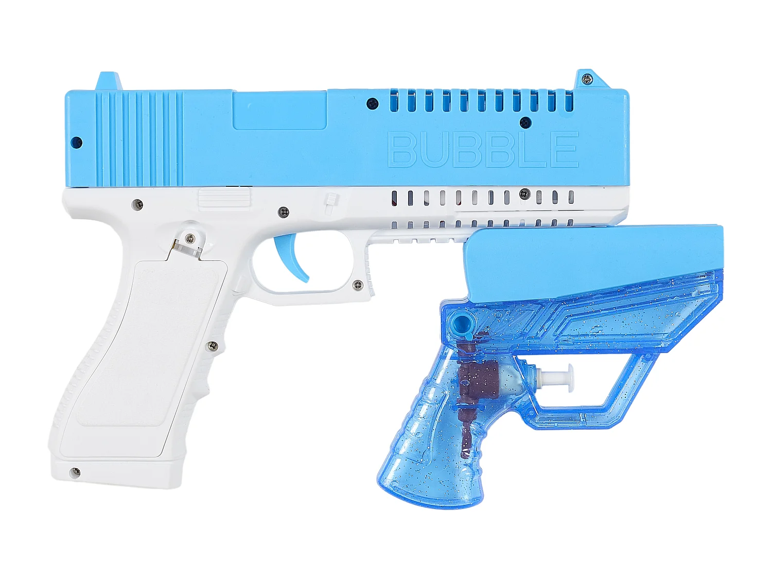 Pistolet X2 A Bulles Et A Eau 2 En 1 Gris, Bleu