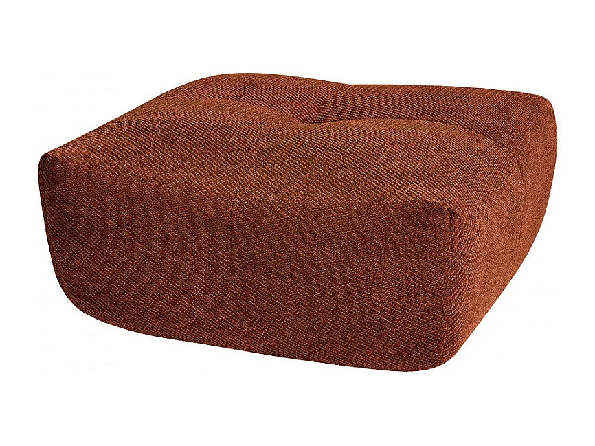 Alba - Pouf compressé en tissu - Rouille