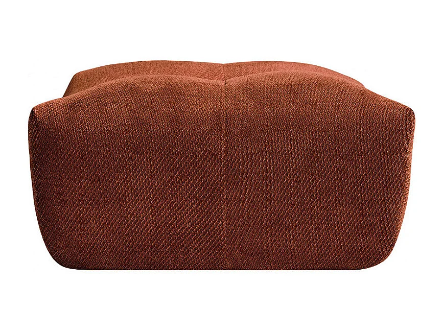 Alba - Pouf compressé en tissu - Rouille