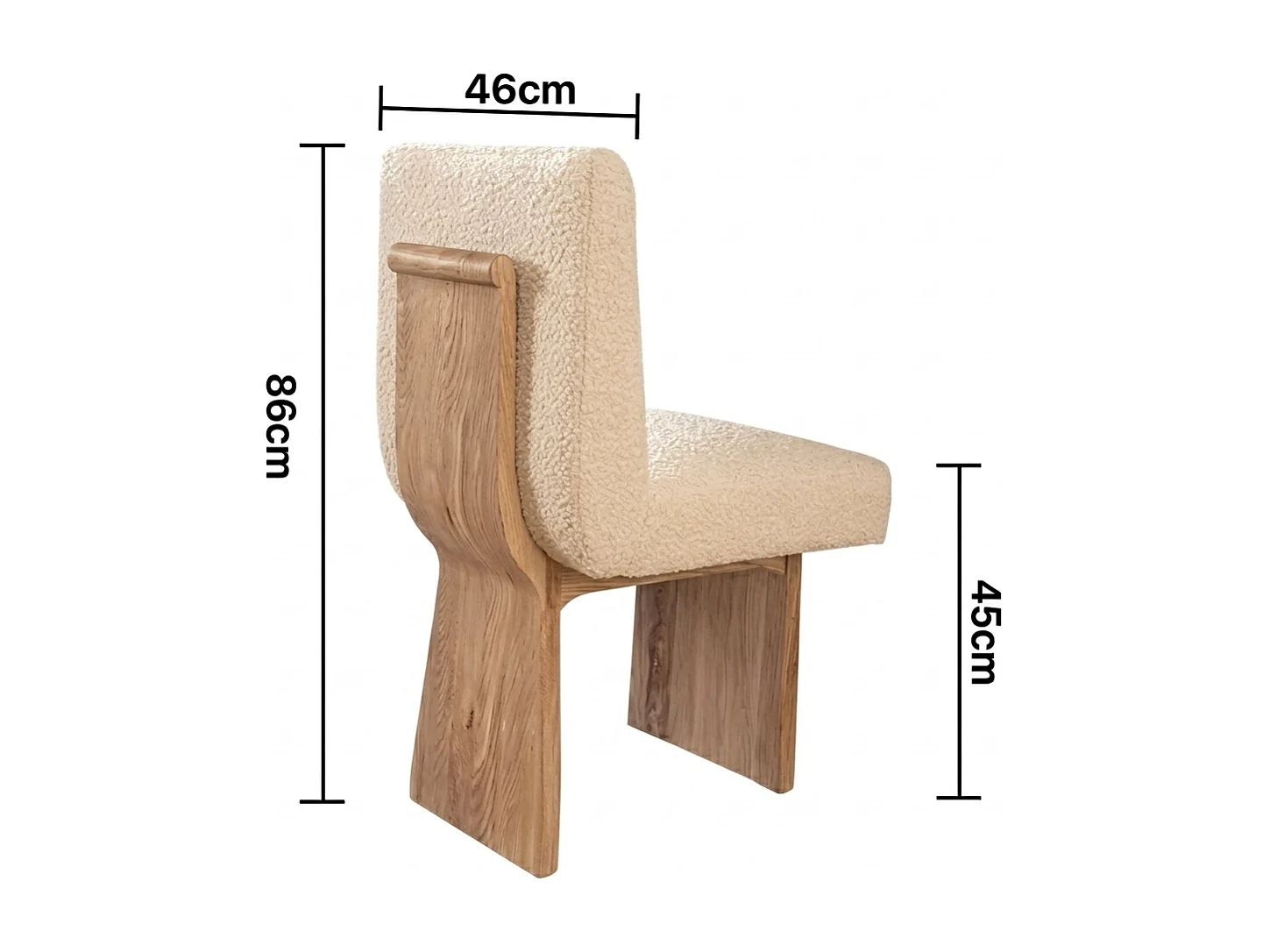 Lot de 2 chaises de salle à manger en bois massif style rétro, design jupe en bois sculpté, chaise élégante style français avec dossier