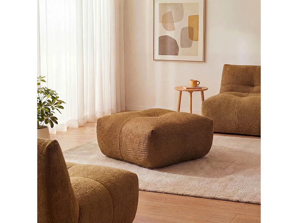 Alba - Pouf compressé en tissu - Bronze