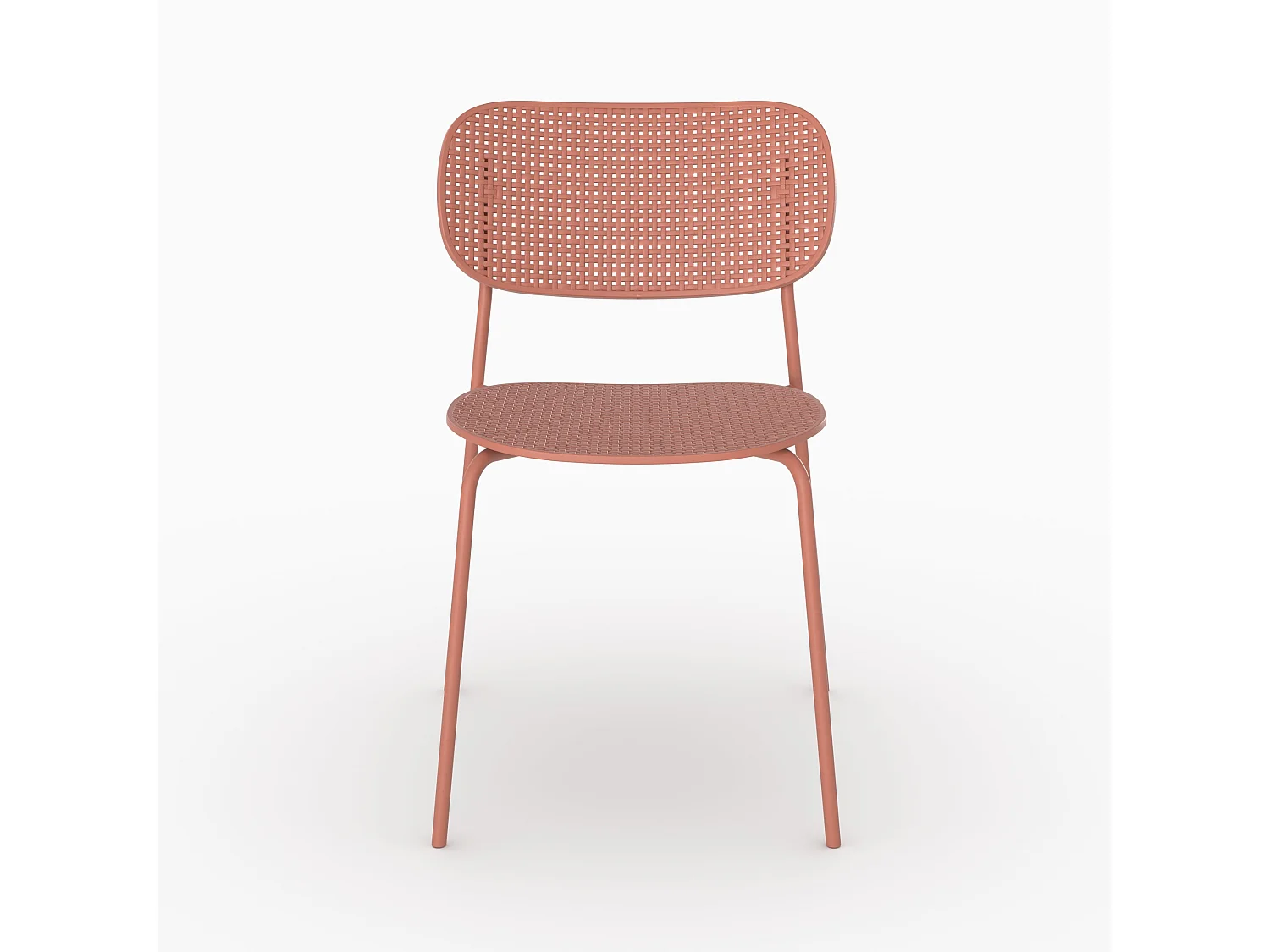 Set di 2 sedie da giardino impilabili in plastica terracotta - Géa