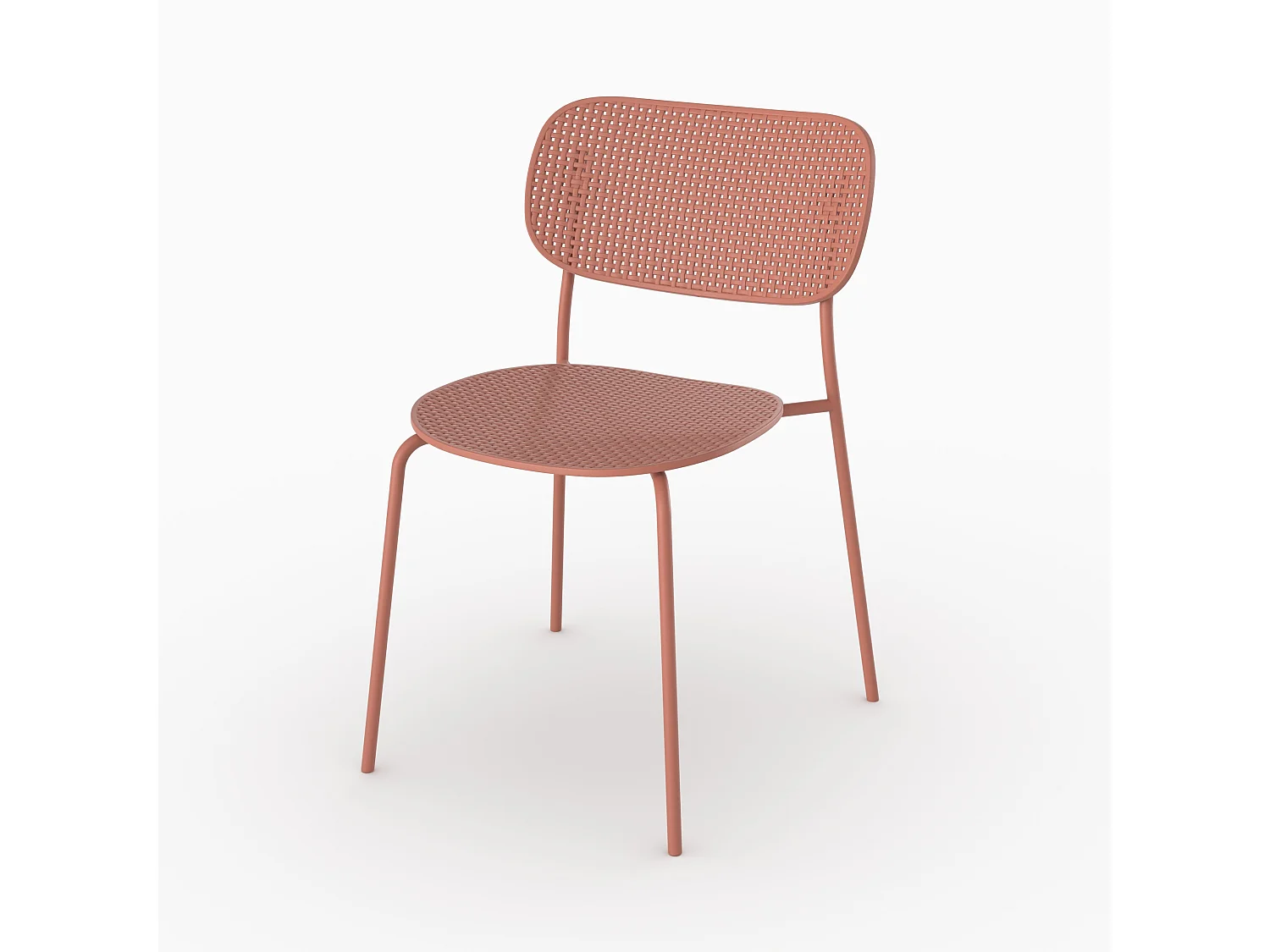 Set di 2 sedie da giardino impilabili in plastica terracotta - Géa