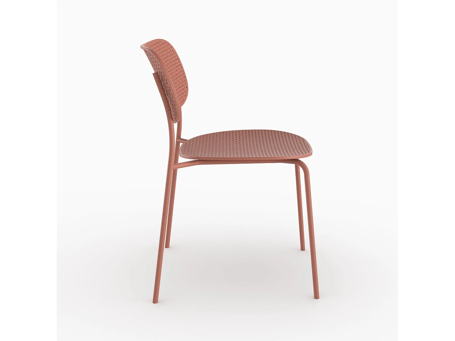 Set di 2 sedie da giardino impilabili in plastica terracotta - Géa