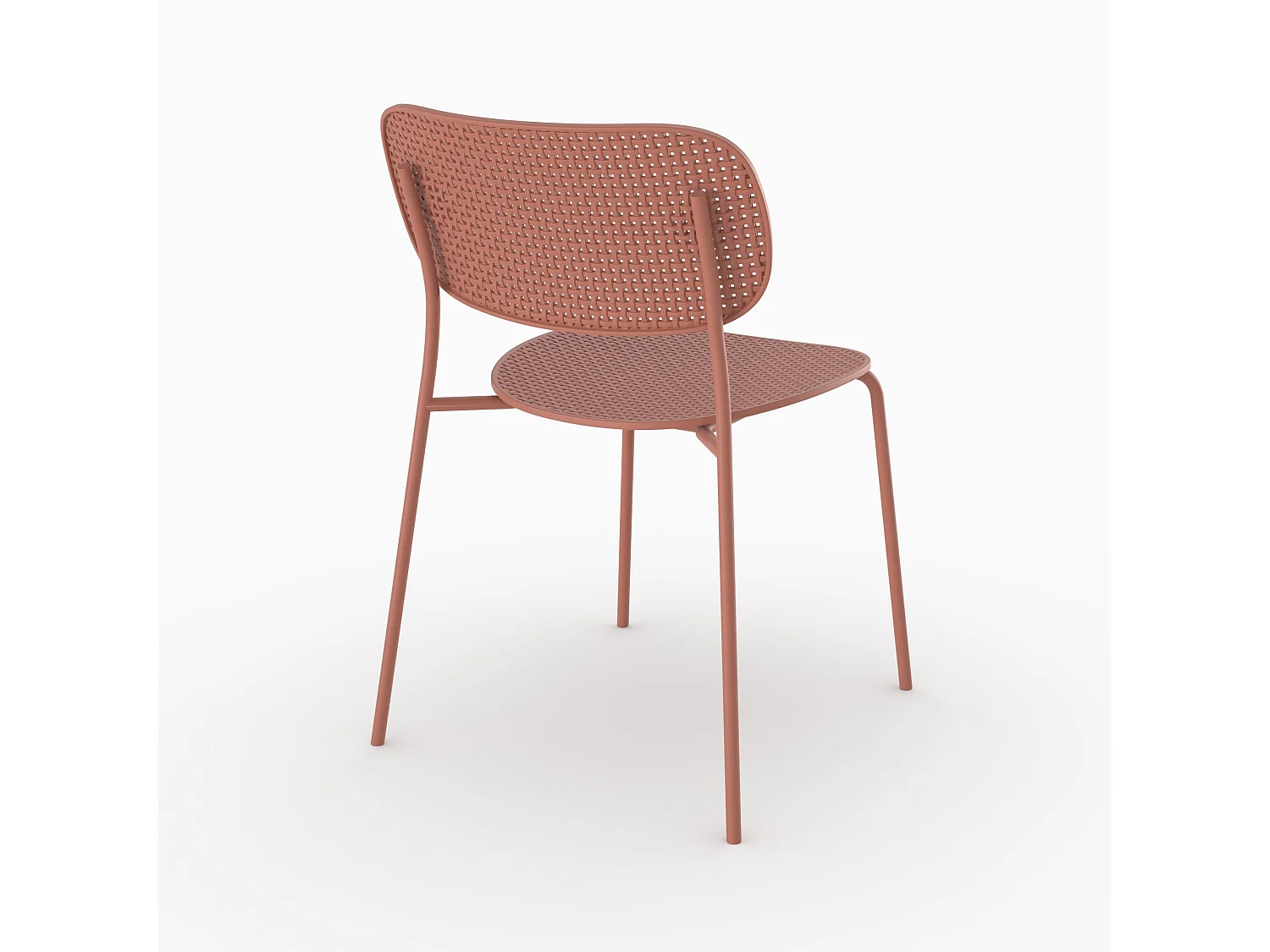 Set di 2 sedie da giardino impilabili in plastica terracotta - Géa