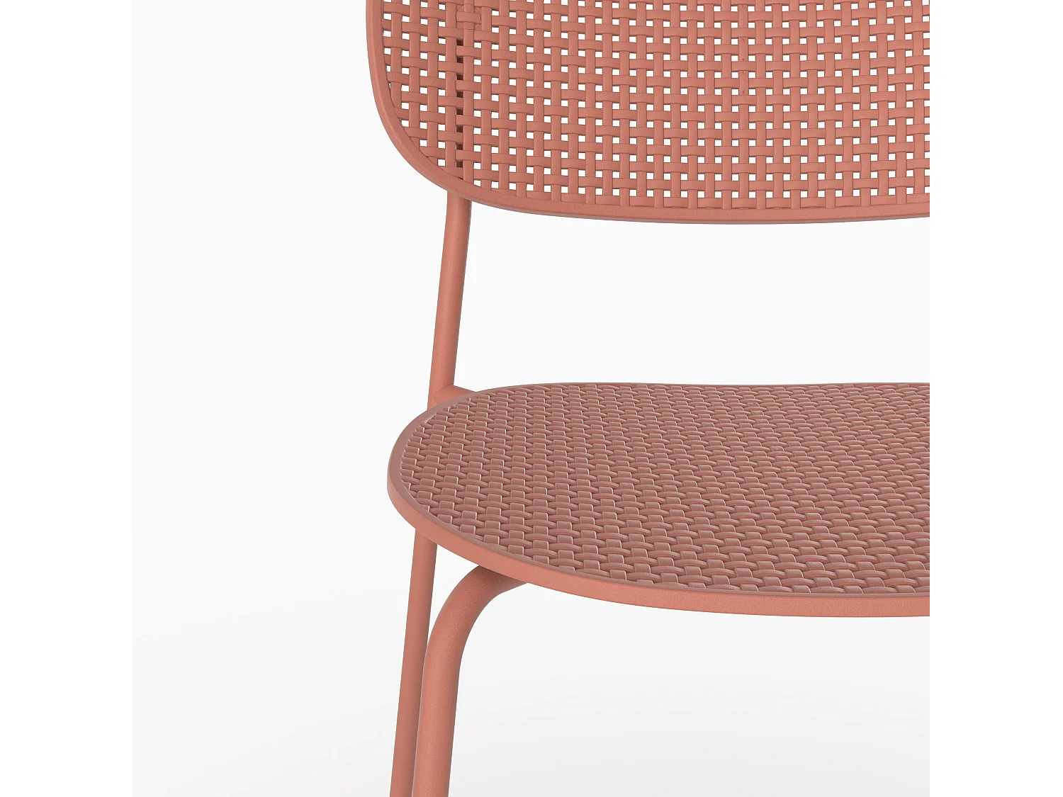 Set di 2 sedie da giardino impilabili in plastica terracotta - Géa