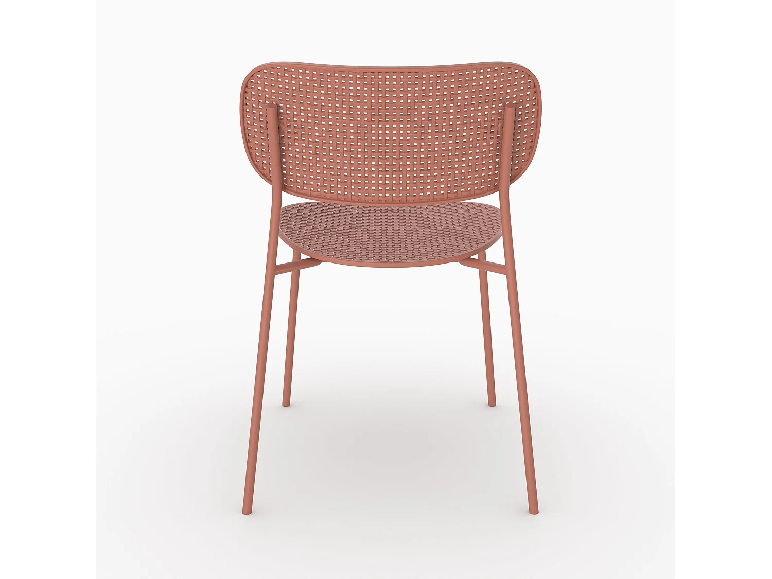 Set di 2 sedie da giardino impilabili in plastica terracotta - Géa