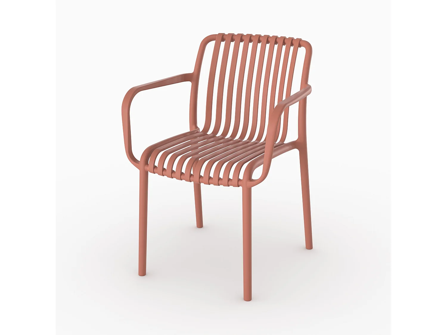 Set di 2 sedie da giardino impilabili in plastica terracotta - Ivy