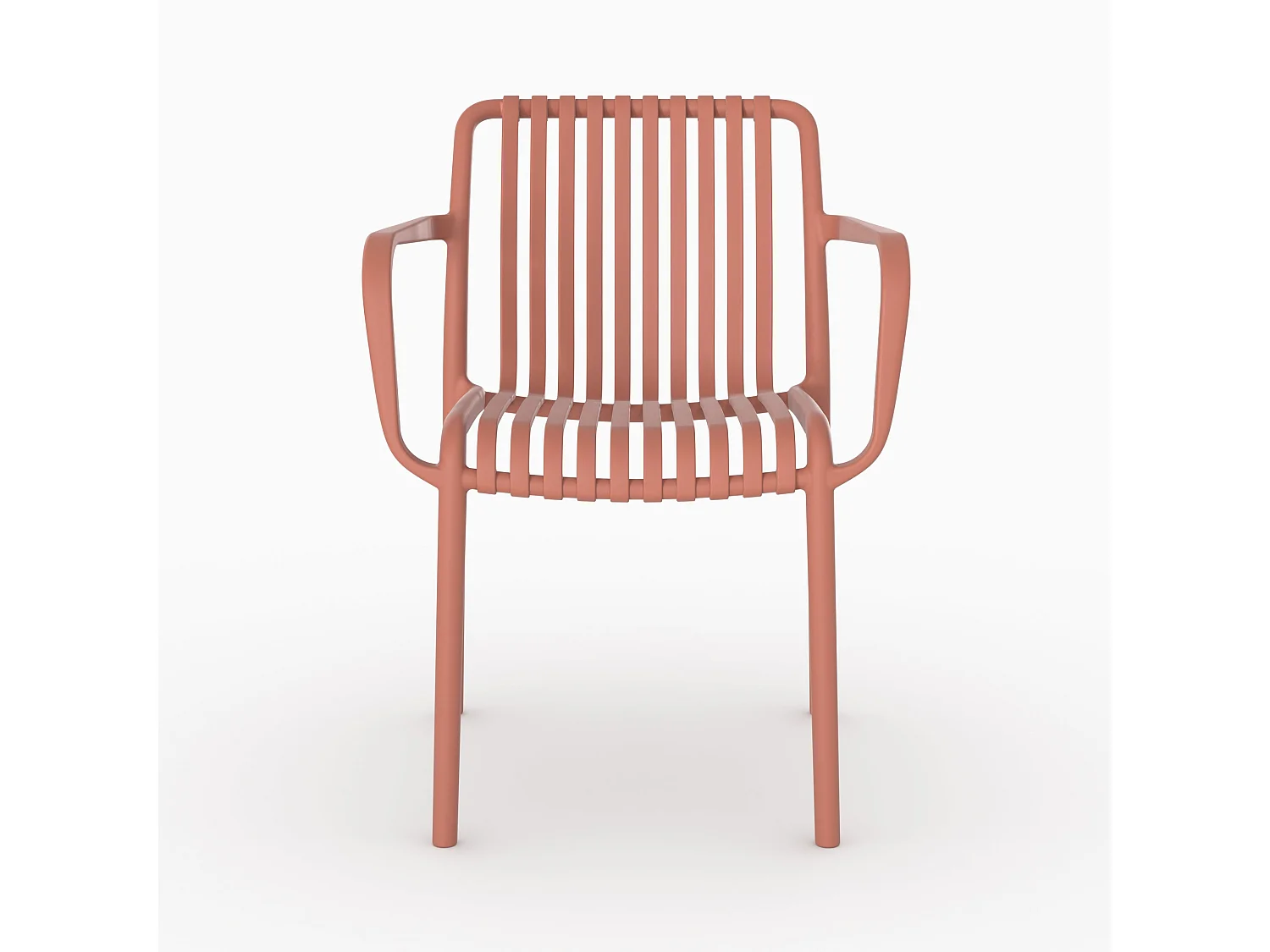 Set di 2 sedie da giardino impilabili in plastica terracotta - Ivy