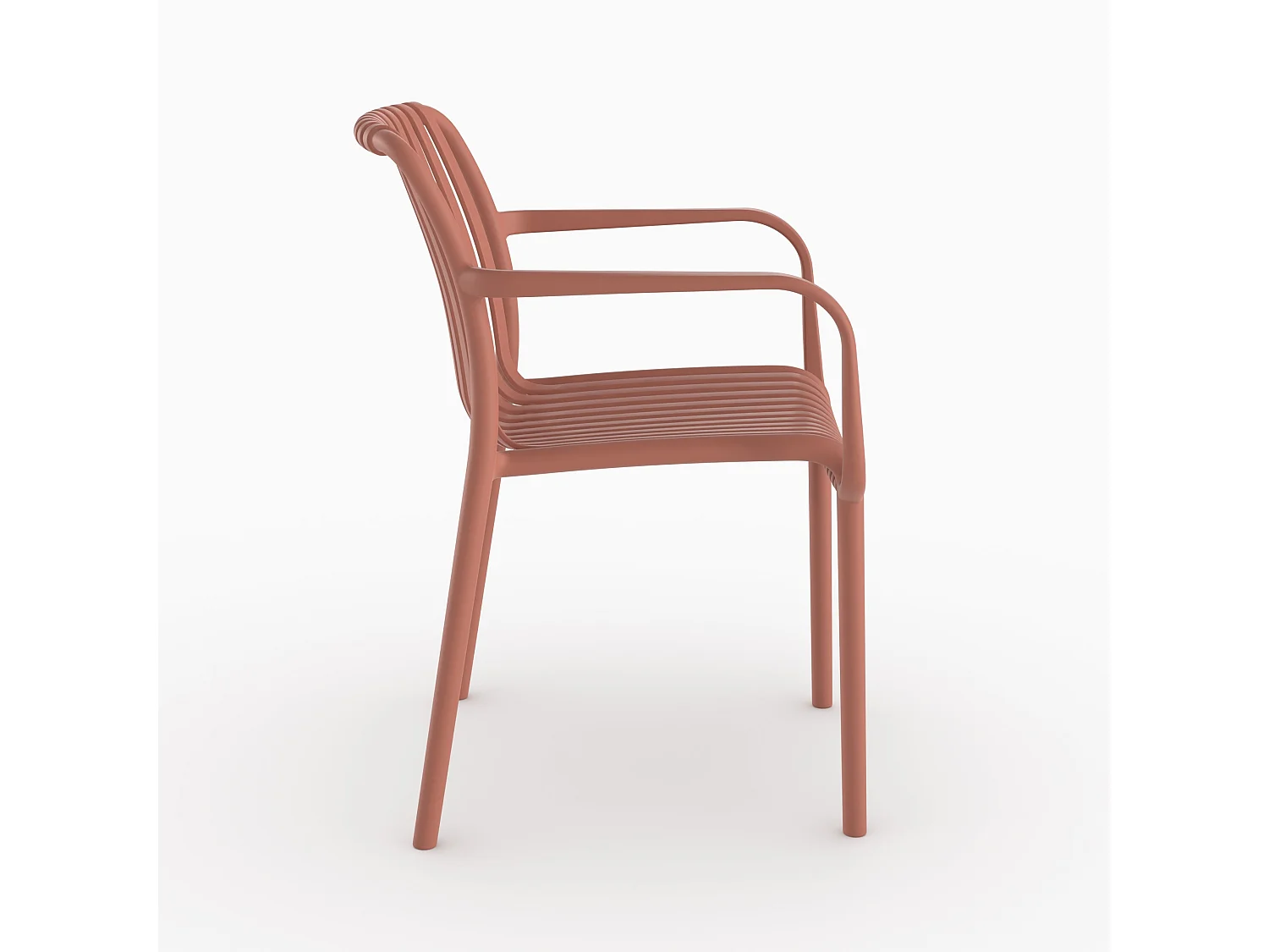 Set di 2 sedie da giardino impilabili in plastica terracotta - Ivy