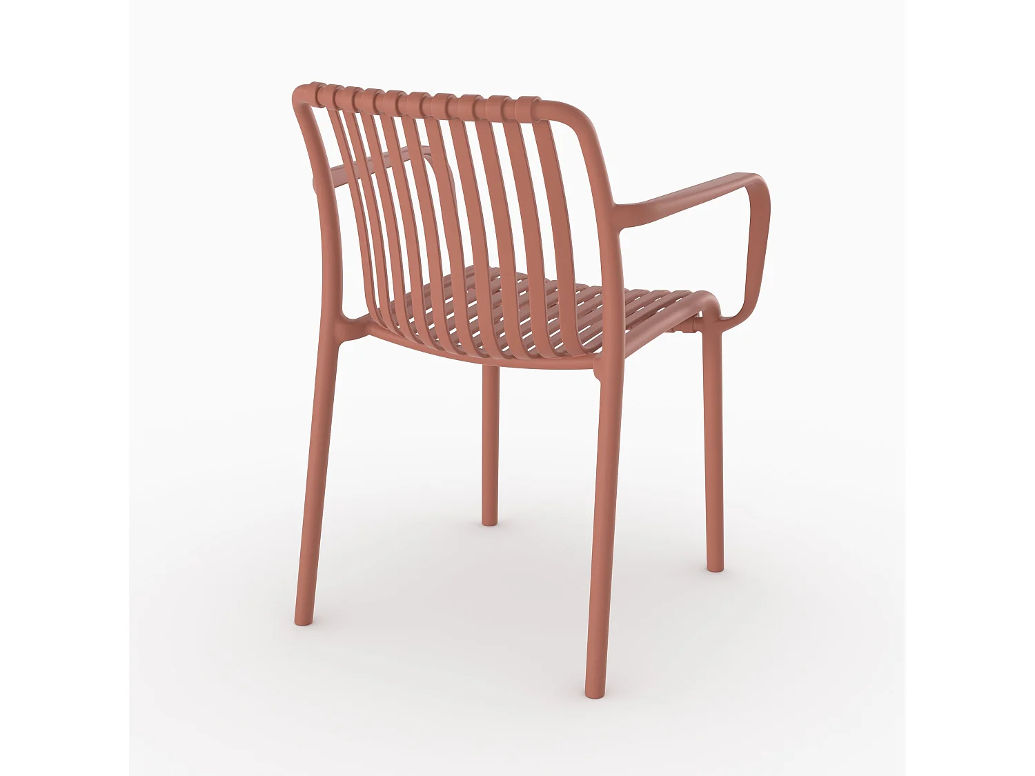 Set di 2 sedie da giardino impilabili in plastica terracotta - Ivy
