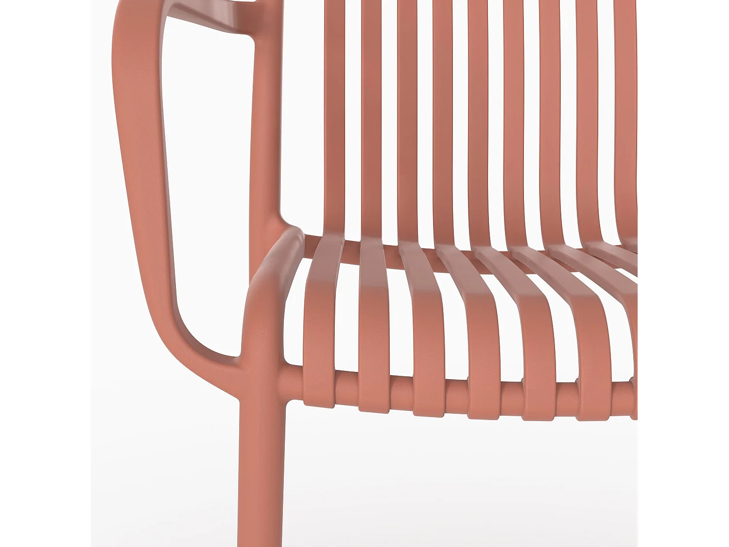 Set di 2 sedie da giardino impilabili in plastica terracotta - Ivy