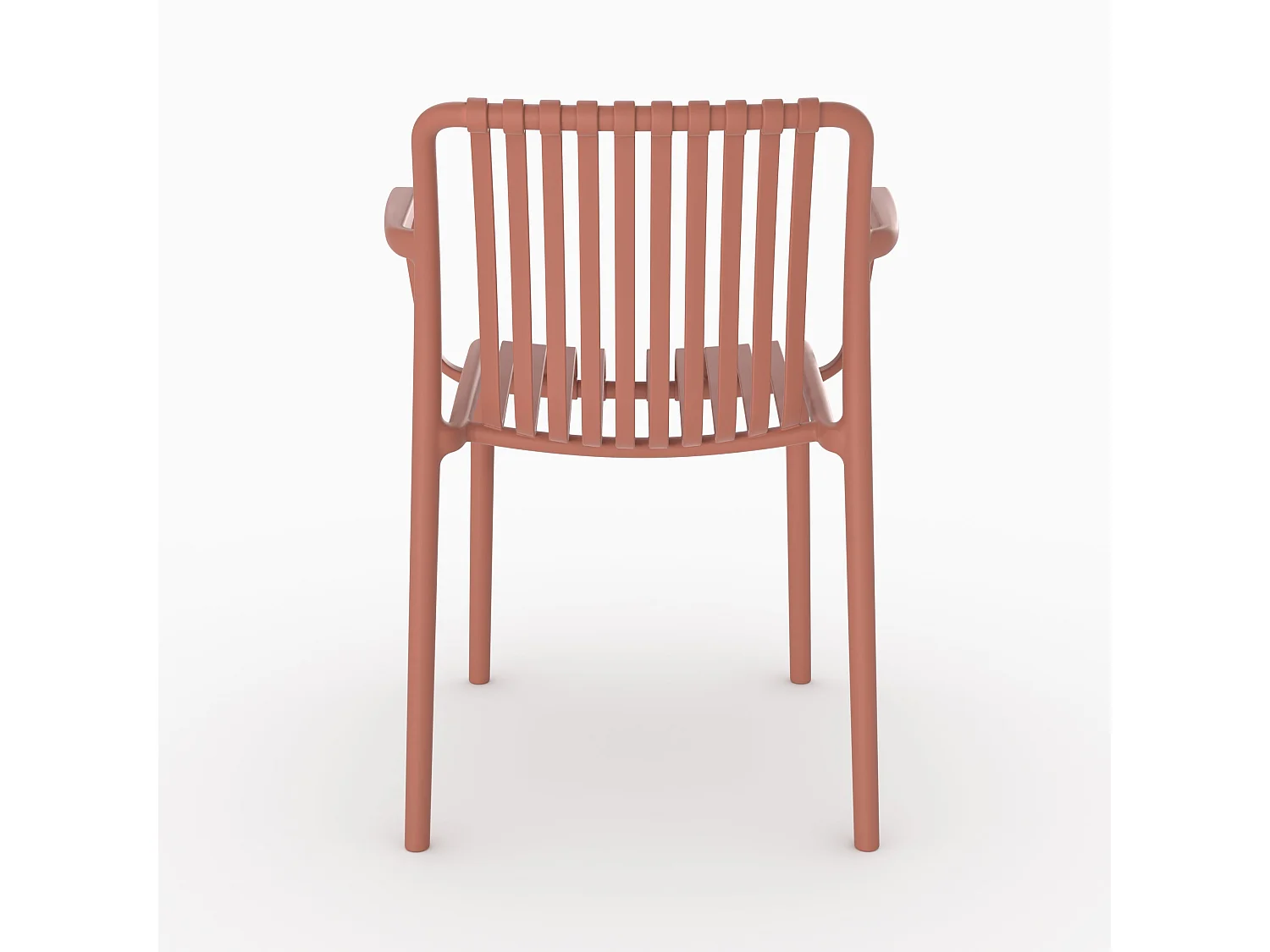 Set di 2 sedie da giardino impilabili in plastica terracotta - Ivy