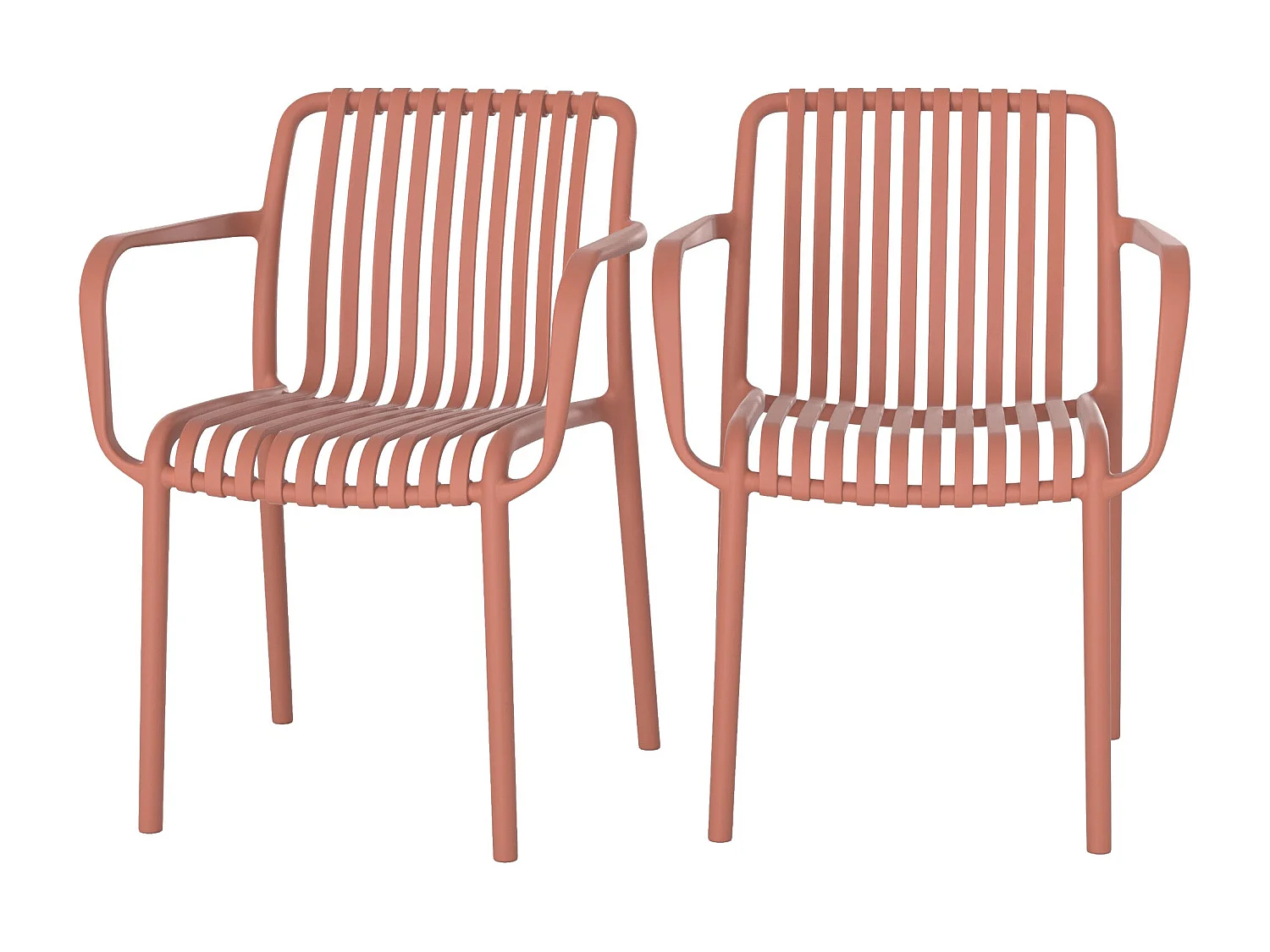 Set di 2 sedie da giardino impilabili in plastica terracotta - Ivy