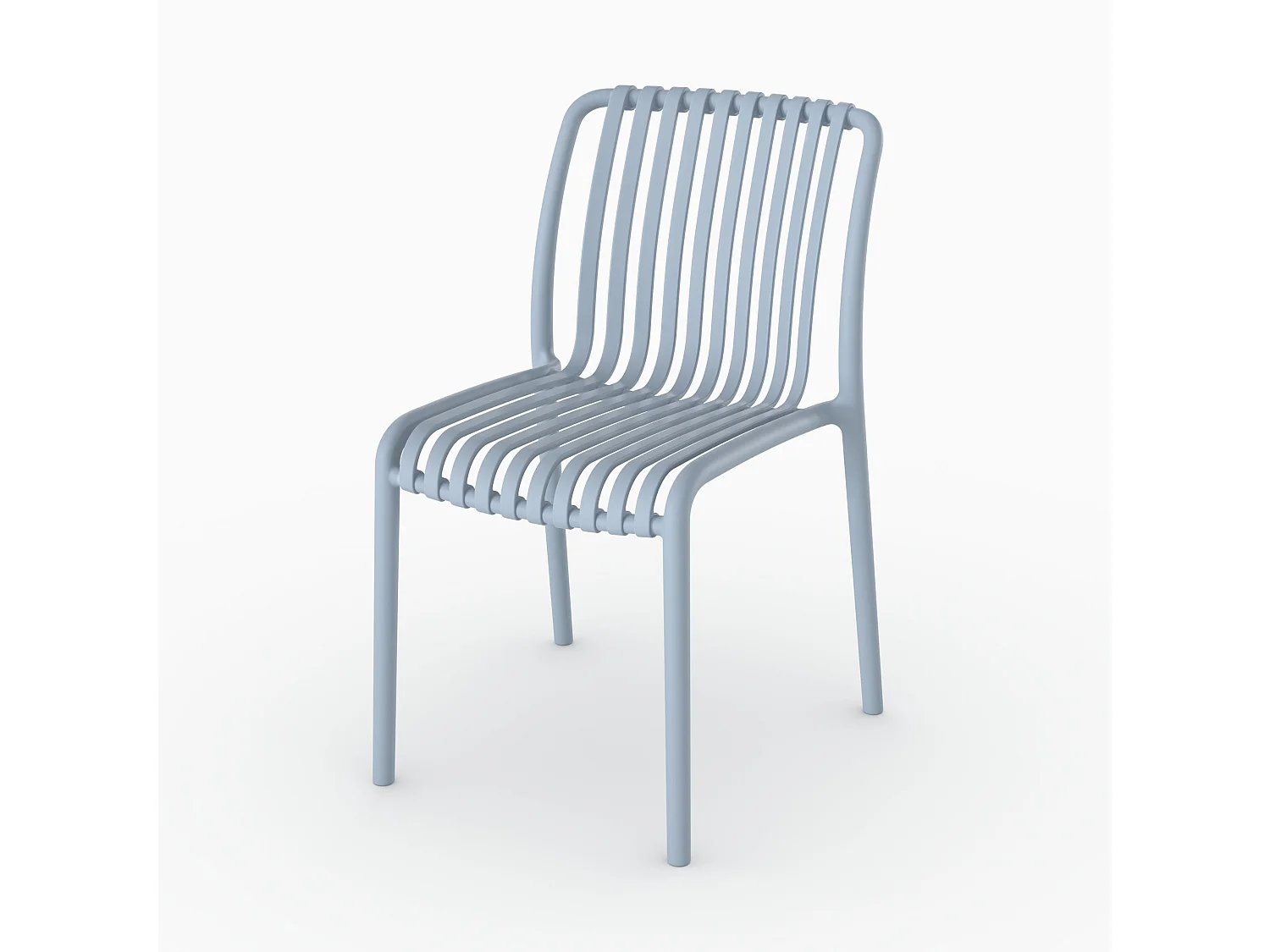 Set di 2 sedie da giardino impilabili in plastica blu pastello - Duli