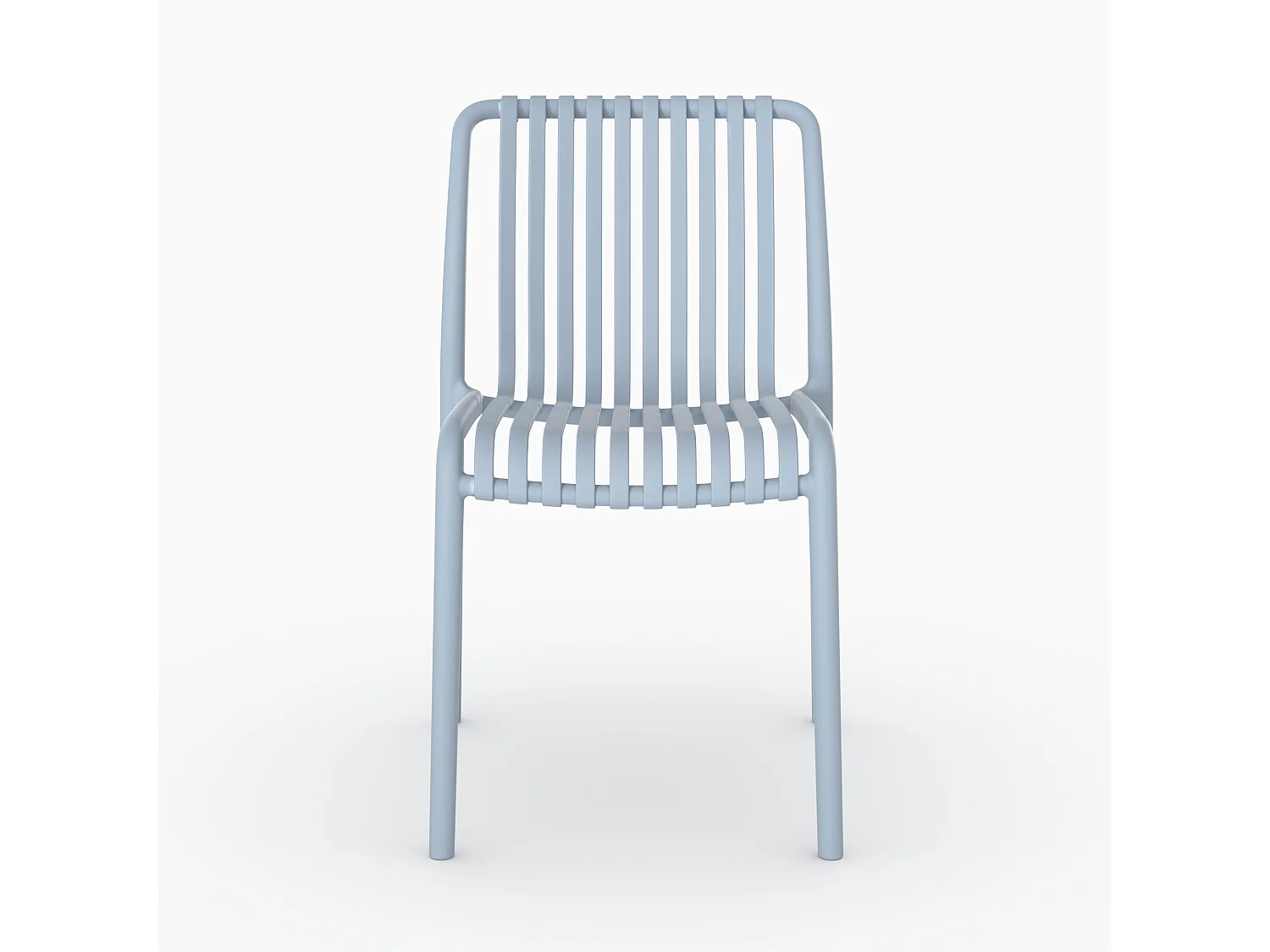 Set di 2 sedie da giardino impilabili in plastica blu pastello - Duli