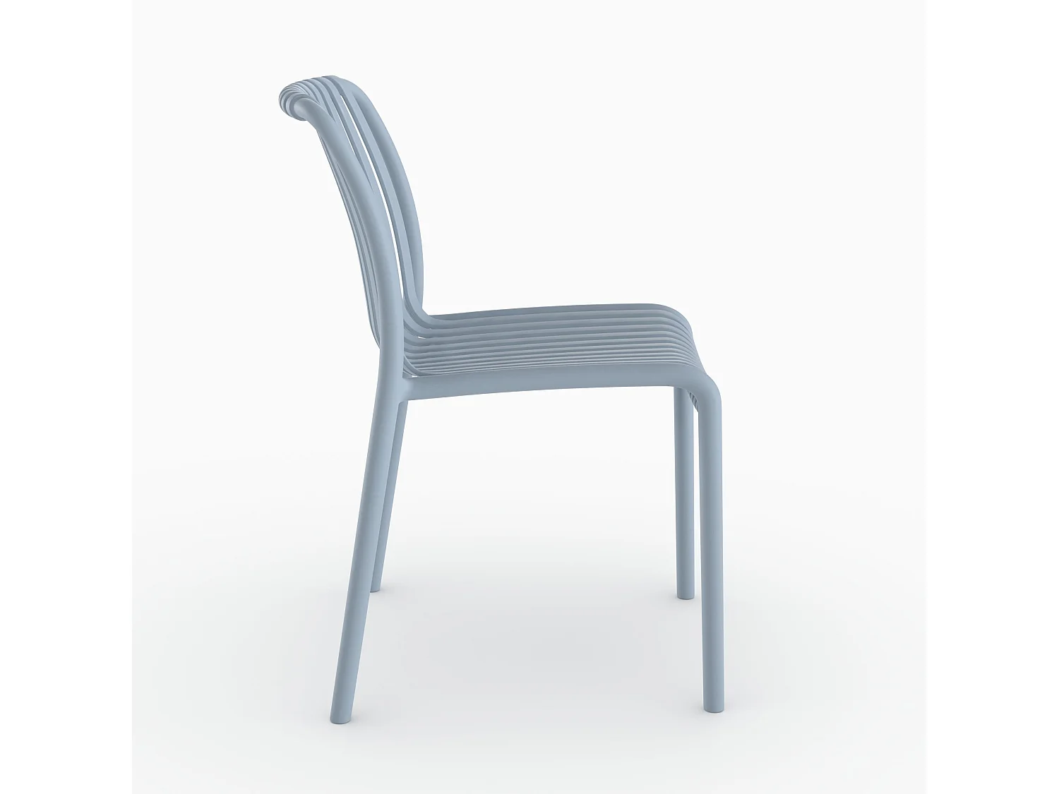 Set di 2 sedie da giardino impilabili in plastica blu pastello - Duli