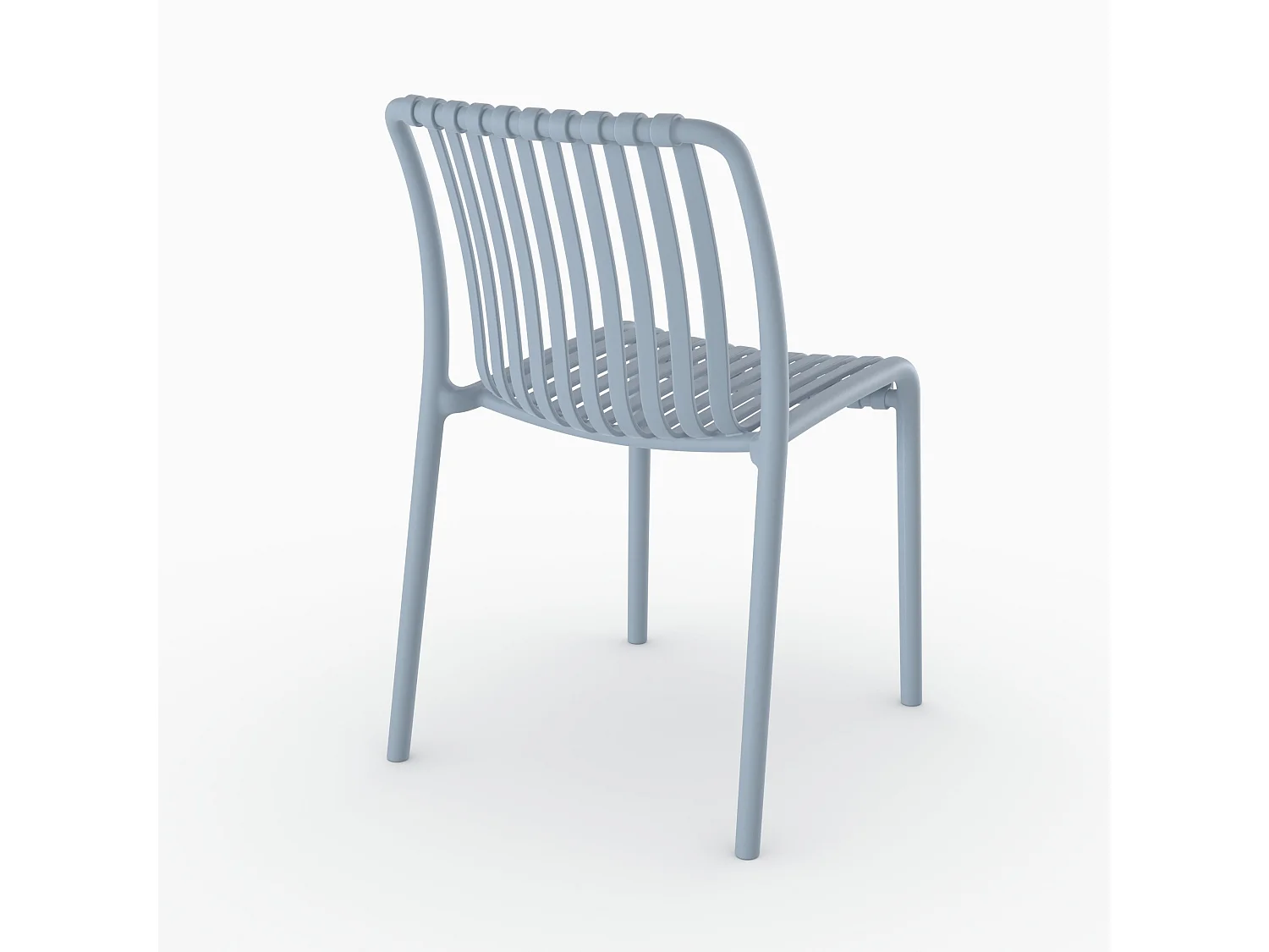 Set di 2 sedie da giardino impilabili in plastica blu pastello - Duli