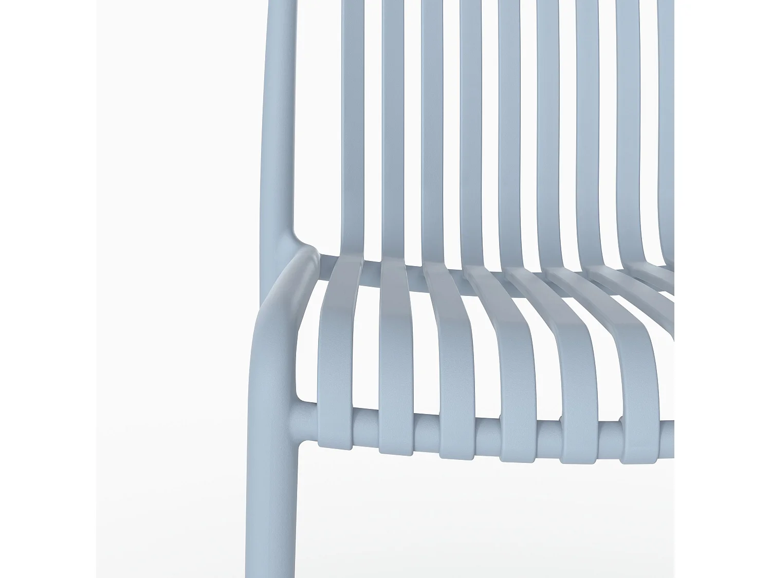 Set di 2 sedie da giardino impilabili in plastica blu pastello - Duli