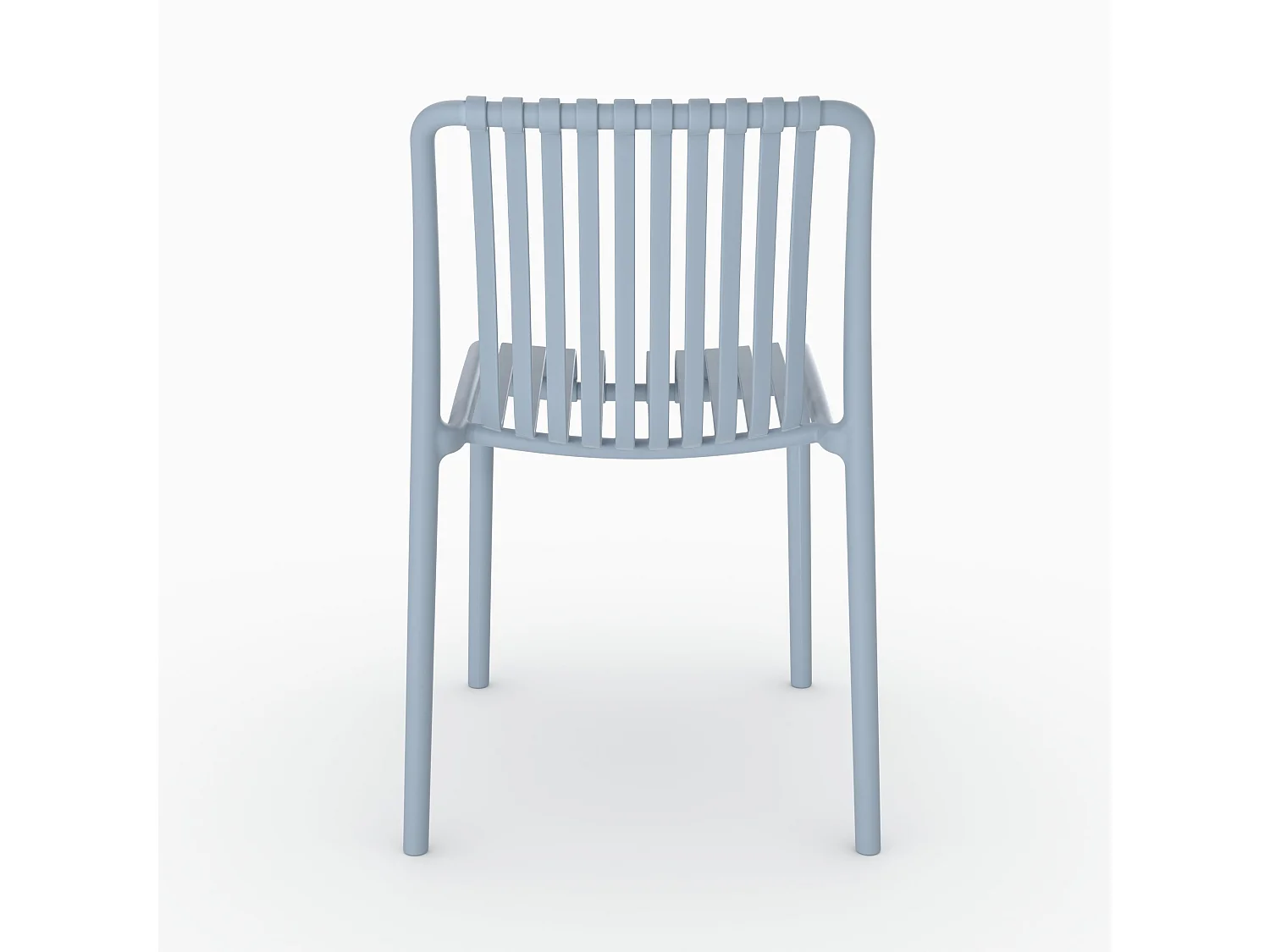 Set di 2 sedie da giardino impilabili in plastica blu pastello - Duli