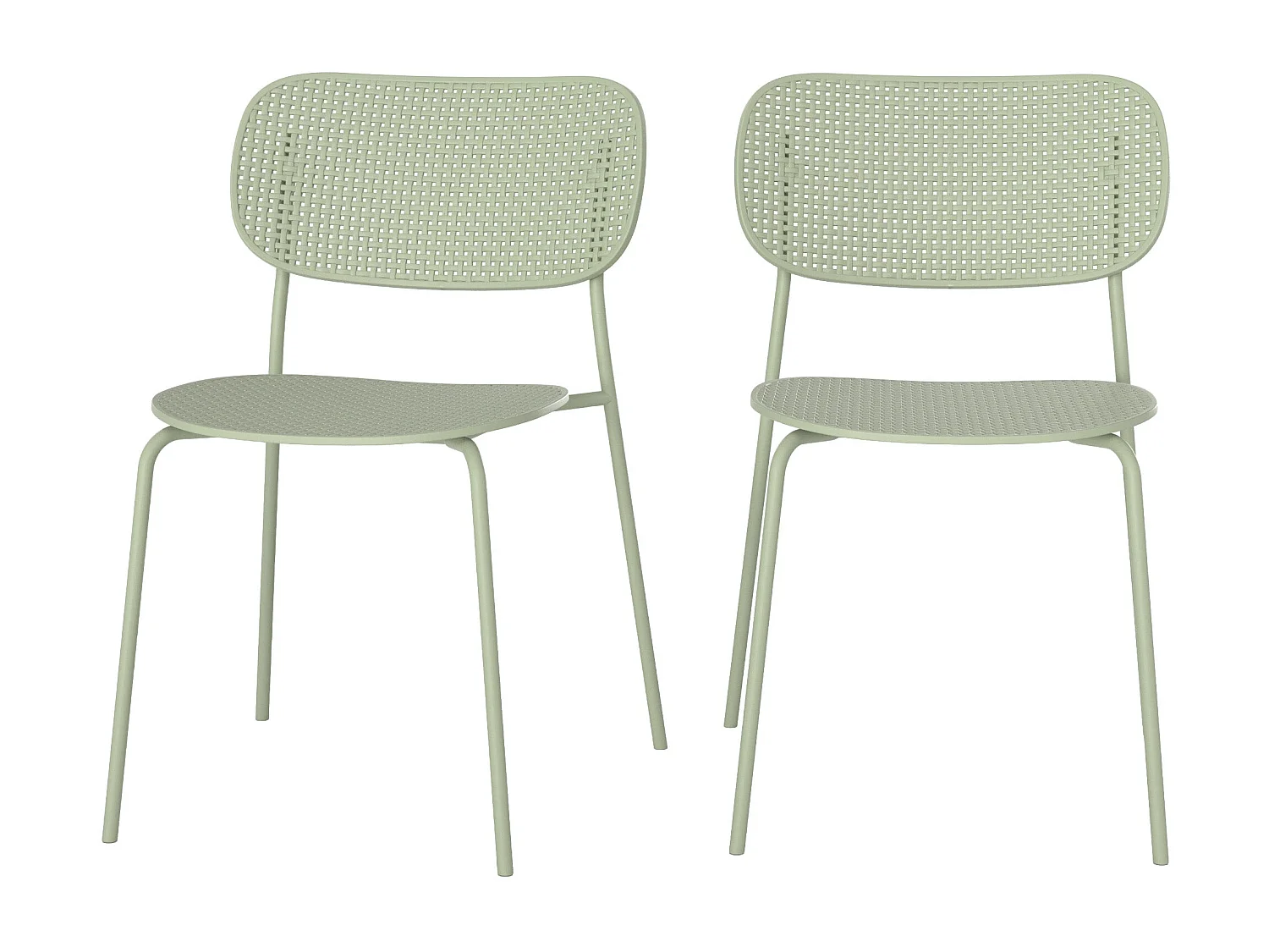 Set di 2 sedie da giardino impilabili Géa in plastica verde pastello - Géa