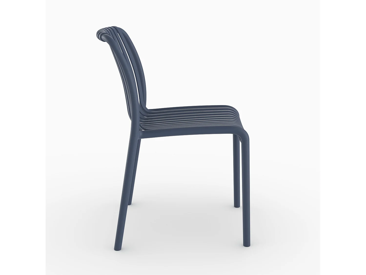 Set di 2 sedie da giardino impilabili in plastica blu navy - Duli