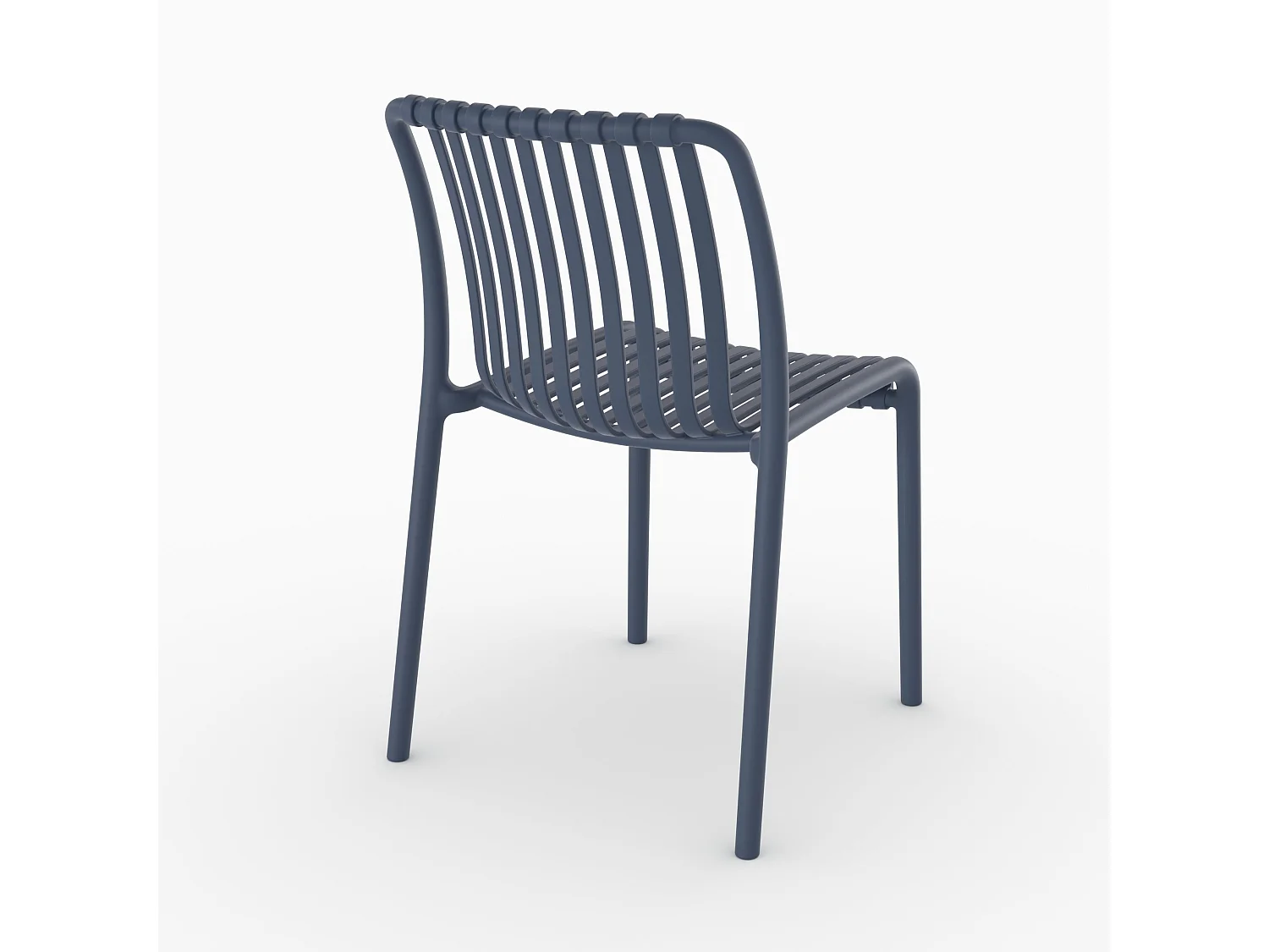Set di 2 sedie da giardino impilabili in plastica blu navy - Duli