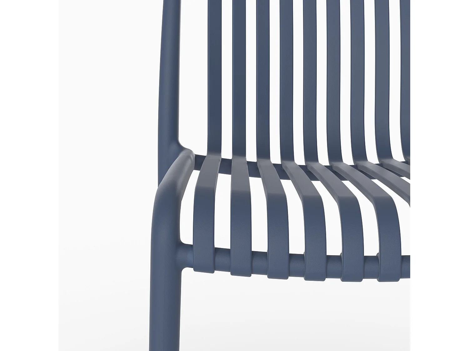 Set di 2 sedie da giardino impilabili in plastica blu navy - Duli